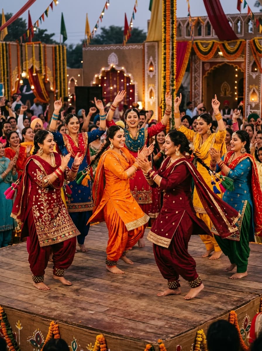 Energetic folk dance celebration